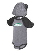 Load image into Gallery viewer, Fine Jersey Infant Short Sleeve Raglan Bodysuit with Hood &amp; Ears- 4417